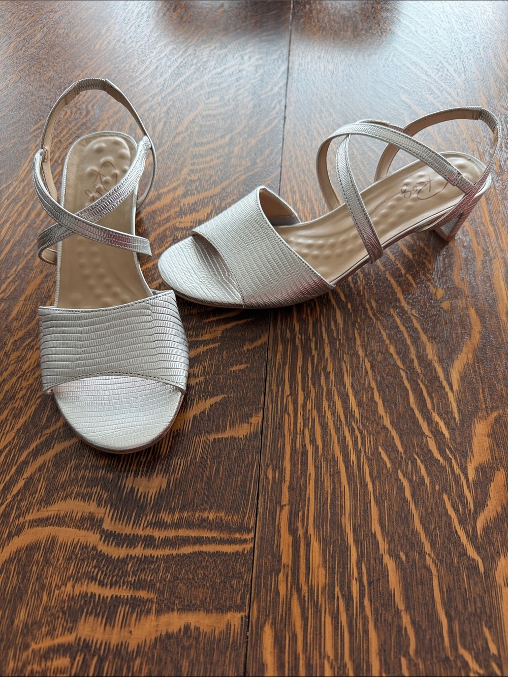 Ros Hommerson Liza Women’s Silver Leather Pumps - Size 9.5N - Like New